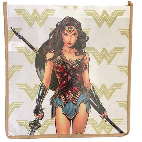 DC Comics Wonder Woman Graphic Reusable Shopping Tote Bag 13x13 - Picture 1 of 4